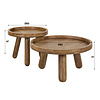 BelaLuz Modern landelijke salontafel Bono 2 set mangohout