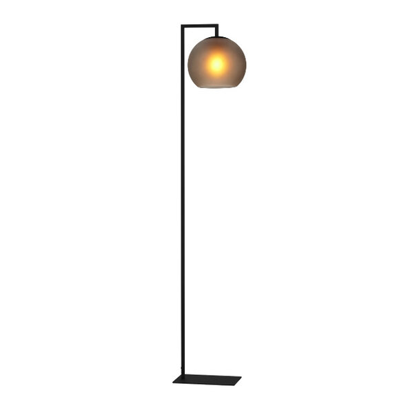 Stars of Lights Moderne Industriële vloerlamp Arangona 1-lichts zwart met mat glas