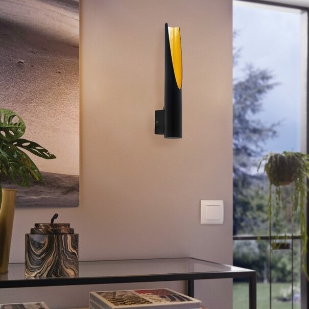 Stars of Light Industriële wandlamp San Cono 1-lichts zwart goud