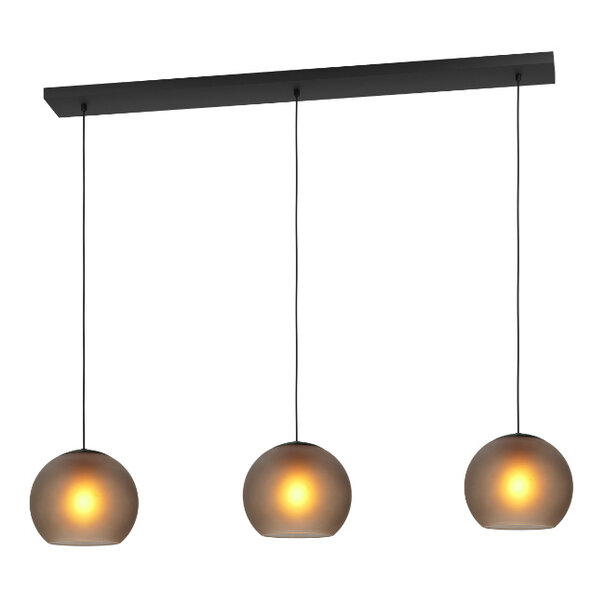 Stars of Lights Industriële hanglamp Arangona 3-lichts balk wart