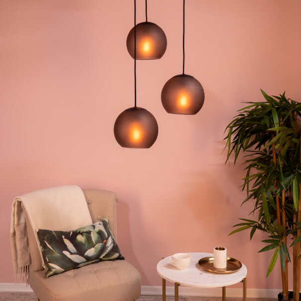 Stars of Light Industriële hanglamp Arangona 3-lichts getrapt zwart