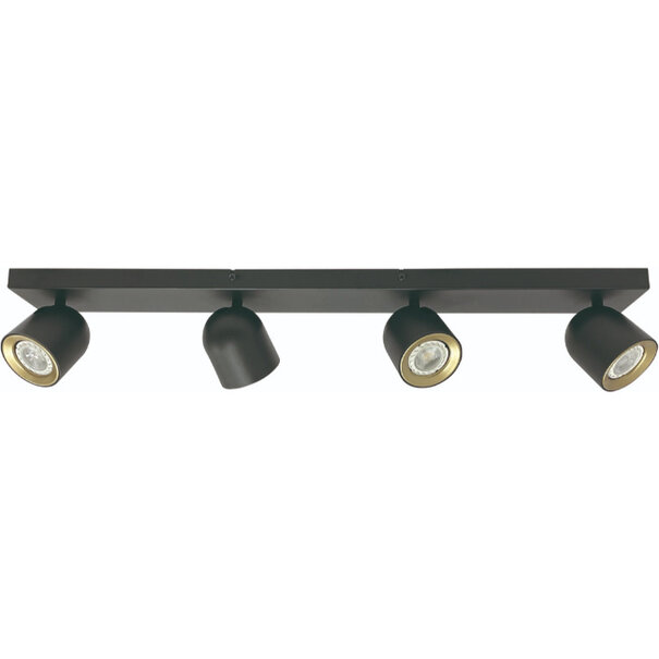 Freelight Moderne opbouwspot Solare 4 lichts balk zwart
