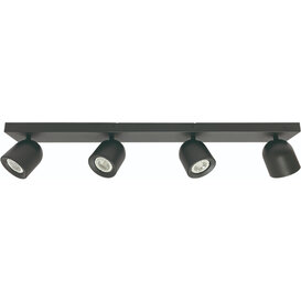 Opbouwspot Solare 4-lichts balk zwart