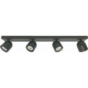 Freelight Moderne opbouwspot Solare 4 lichts balk zwart