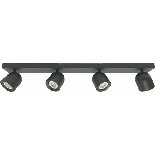 Moderne opbouwspot Solare 4 lichts balk zwart