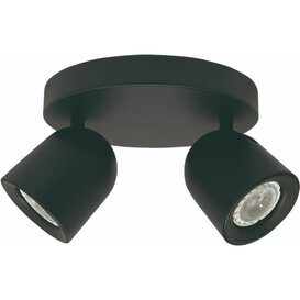 Opbouwspot Solare 2-lichts zwart rond