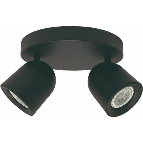 Moderne opbouwspot Solare 2-lichts rond zwart