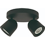 Moderne opbouwspot Solare 2-lichts rond zwart