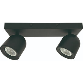 Opbouwspot Solare 2-lichts balk zwart
