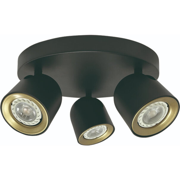 Freelight Moderne opbouwspot Solare 3-lichts rond zwart