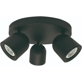 Opbouwspot Solare 3-lichts zwart rond