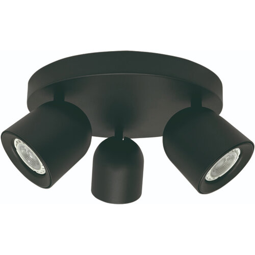 Moderne opbouwspot Solare 3-lichts rond zwart