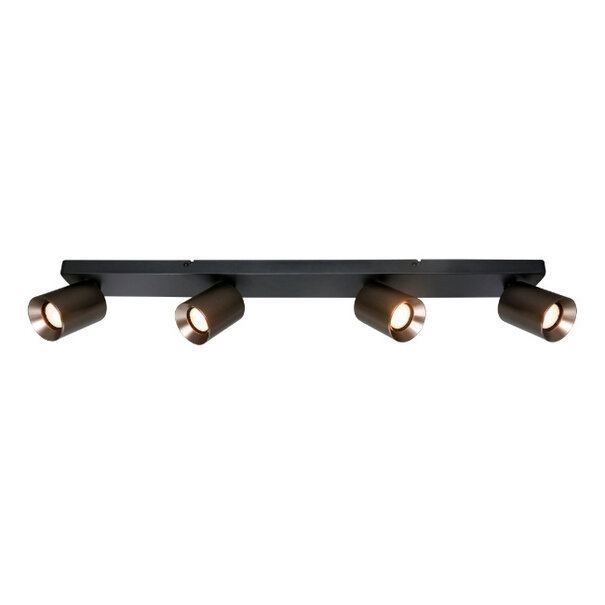 Freelight Moderne Industriële opbouwspot Strano 4-lichts balk gun metal