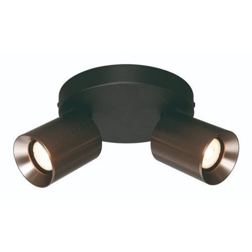 Industriële opbouwspot Strano 2-lichts gun metal