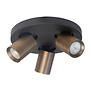 Modern Industrieel opbouwspot Oliver 3-lichts zwart brons