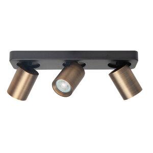 Highlight Modern Industrieel opbouwspot Oliver 3-lichts balk zwart brons