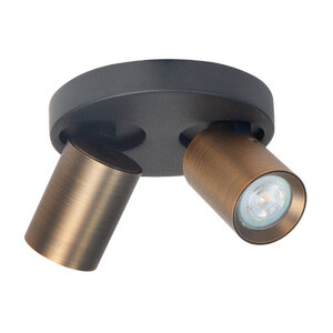Highlight Modern Industrieel opbouwspot Oliver 2-lichts zwart brons