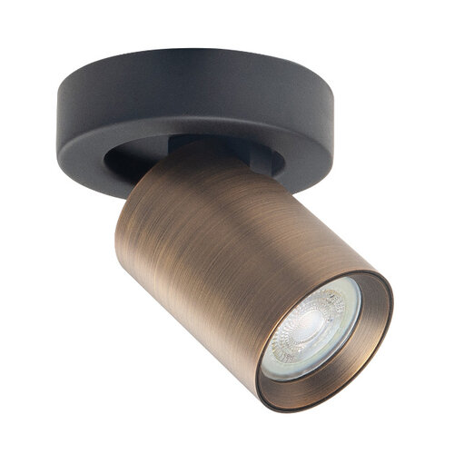 Modern Industrieel opbouwspot Oliver 1-lichts zwart brons