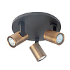 Highlight Modern Industrieel opbouwspot Halo 3-lichts zwart brons