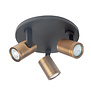 Modern Industrieel opbouwspot Halo 3-lichts zwart brons