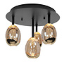 Modern - design - plafondlamp - 4-lichts - zwart goud - Golden Egg