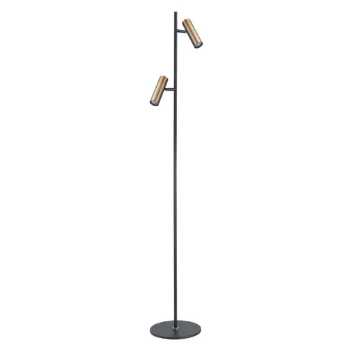 Moderne vloerlamp Trend 2-lichts zwart brons