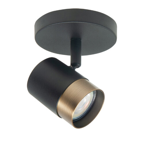 Modern Industrieel opbouwspot Savona 1-lichts zwart brons