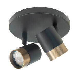 Highlight Modern Industrieel opbouwspot Savona 2-lichts zwart brons