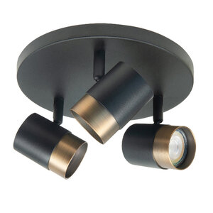 Highlight Modern Industrieel opbouwspot Savona 3-lichts zwart brons
