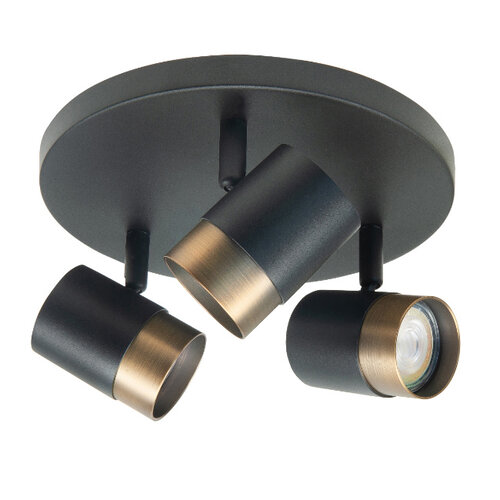 Modern Industrieel opbouwspot Savona 3-lichts zwart brons
