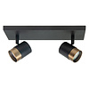 Highlight Modern Industrieel opbouwspot Savona 2-lichts balk zwart brons