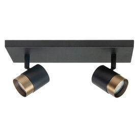 Opbouwspot Savona 2-lichts zwart brons