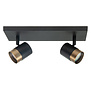 Modern Industrieel opbouwspot Savona 2-lichts balk zwart brons