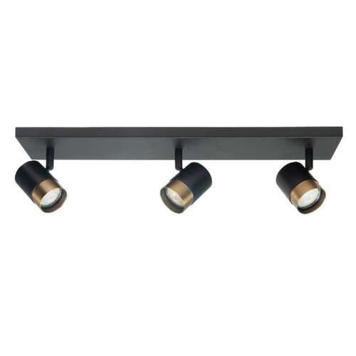Modern Industrieel opbouwspot Savona 3-lichts balk zwart brons