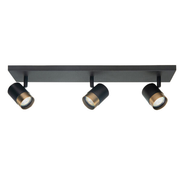 Highlight Modern Industrieel opbouwspot Savona 3-lichts balk zwart brons