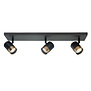 Modern Industrieel opbouwspot Savona 3-lichts balk zwart brons