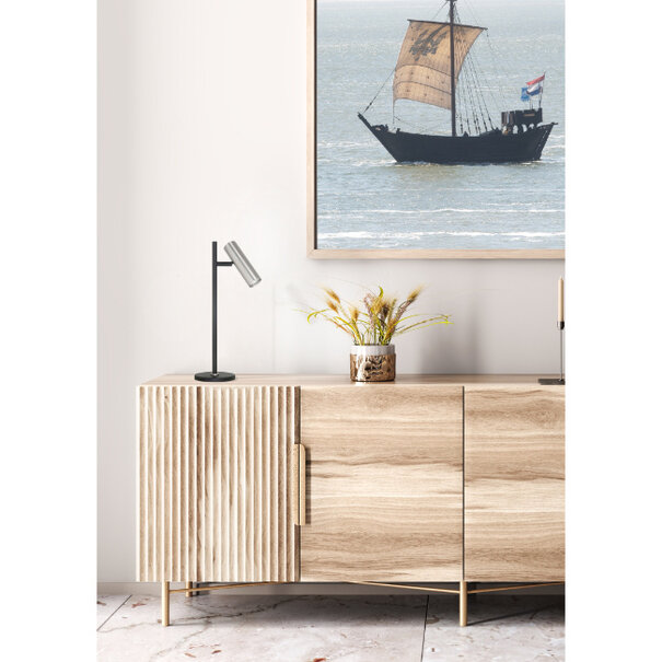 Highlight Trend Modern tafellamp Trend 1-lichts zwart Zilver