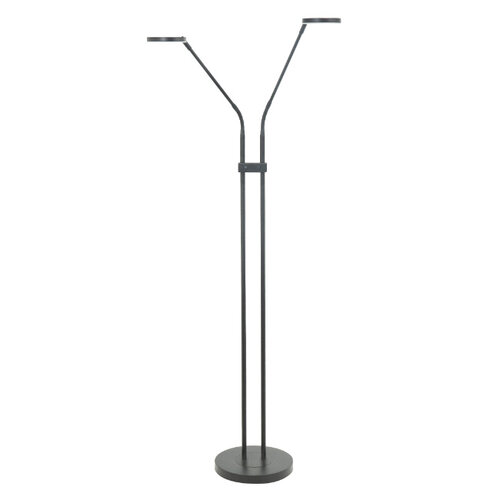 Modern Industrieel vloerlamp Parma 2-lichts zwart