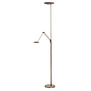 Modern Functioneel Uplighter met Leeslamp New Roma brons