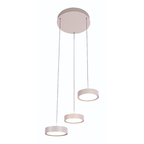Modern Scandinavisch Hanglamp Alieno 3-lichts getrapt crème
