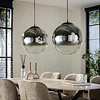 BelaLuz Moderne Hotel Chique hanglamp Midas 2-lichts charcoal met smoke glas