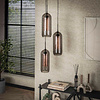 BelaLuz Industriële Vintage hanglamp Mistral 3-lichts getrapt met smoke glas