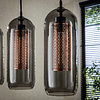BelaLuz Industriële Moderne hanglamp Mistral 5-lichts met smoke glas