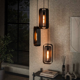Hanglamp Echo 3-lichts getrapt charcoal