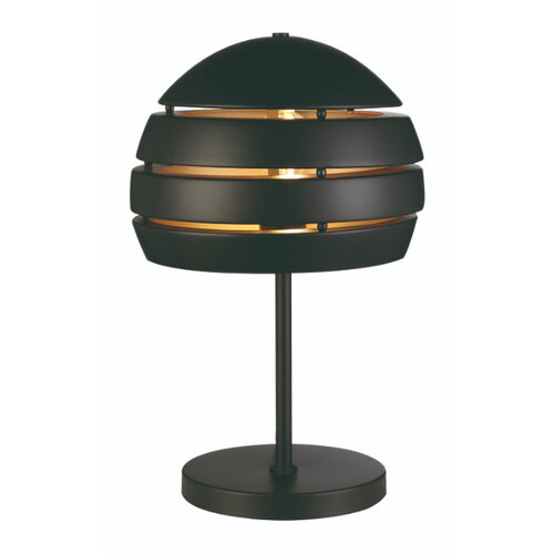 Industriële tafellamp Djarin 1-lichts Ø28 cm zwart