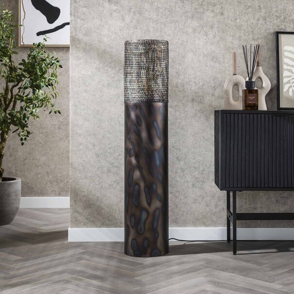 BelaLuz Industriële vloerlamp Zelda 1-lichts 120 cm zwart bruin