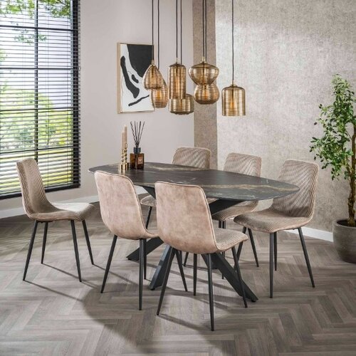 Modern Hotel Chique eetkamertafel Polaris 180 cm deens ovaal