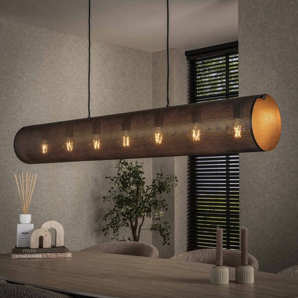 BelaLuz Industriële hanglamp Grid 7-lichts charcoal