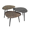 BelaLuz Industriële salontafel Tavina 3 set driehoekig