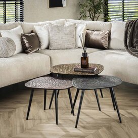 Salontafel Tavina 3-set Tavina vierhoekig